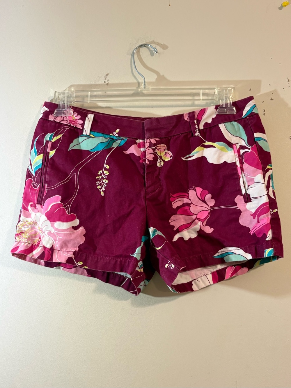 Stylus shorts women’s SZ 8 floral cotton vibrant tropical multicolor print
